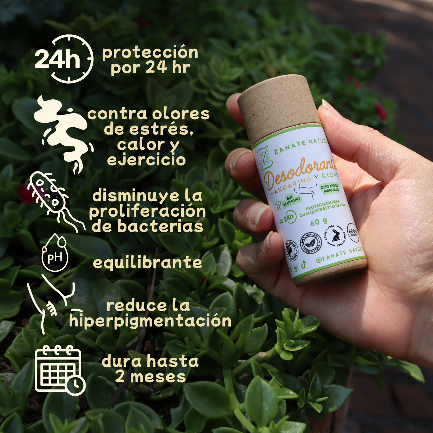 Desodorante Natural Libre de Aluminio (Lavanda y Mandarina)