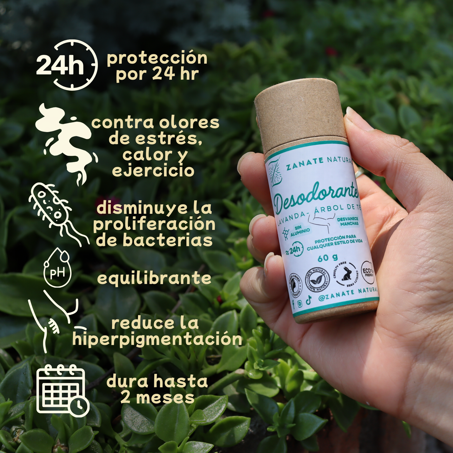 Desodorante Natural Libre de Aluminio (Lavanda y Mandarina)