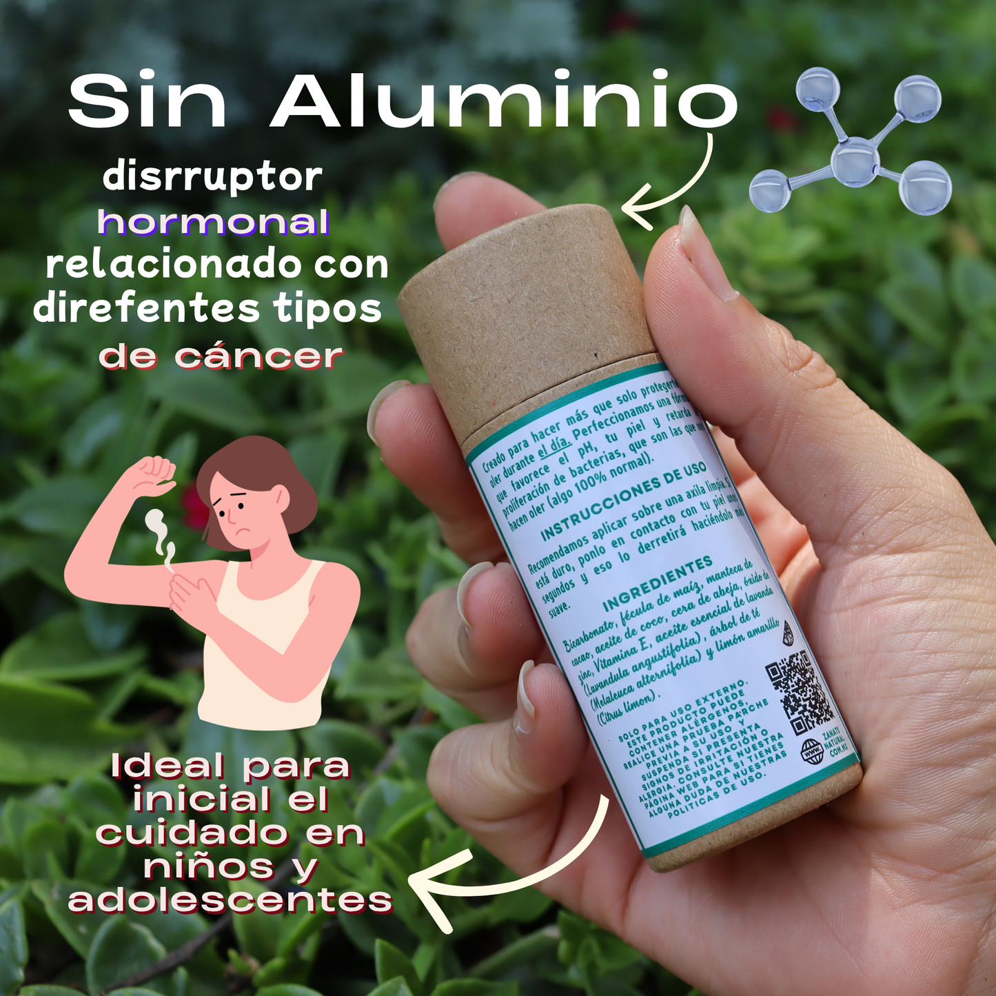 Desodorante Natural Libre de Aluminio (Lavanda y Mandarina)